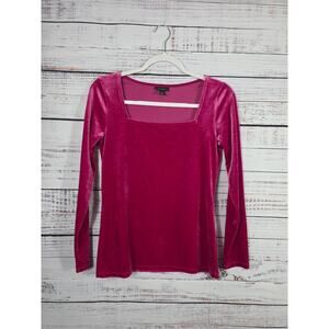 Halogen Velvet Crushed Vibrant Pink Top in women's xs